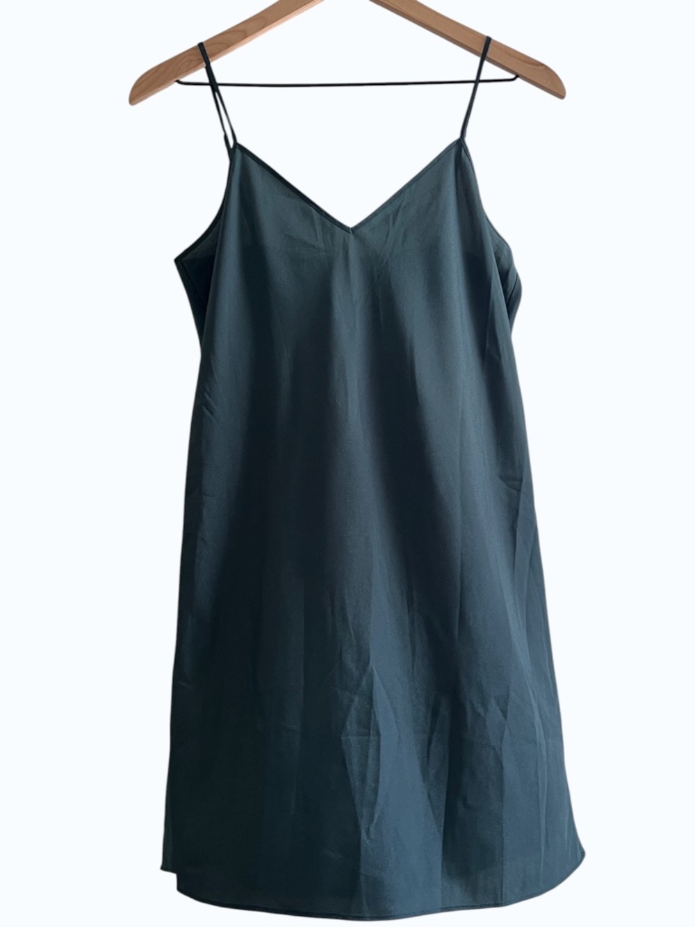 Cinq à Sept Women’s Size 6 Green Slip Dress Lined Adjustable Strap Minimal NWOT